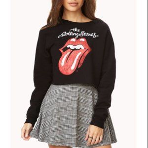 Forever 21 Bravado The Rolling Stones Lips Tongue Sweatshirt BLACK Size Small